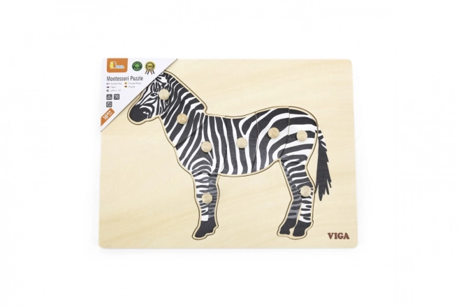 Holz-Montessori-Steckpuzzle - Zebra