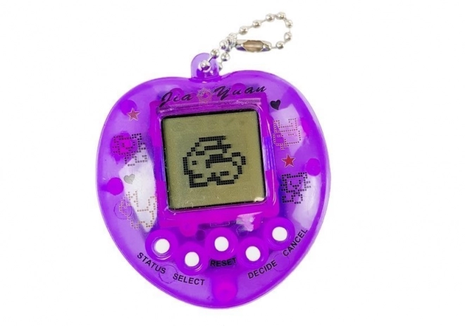 Elektronisches Tamagotchi Spiel Lila mit kurzem Kettchen