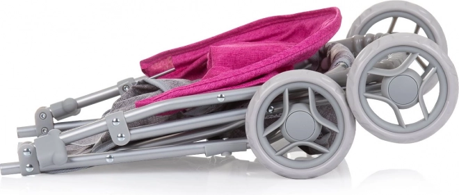 Sportkinderwagen für Puppen Alice Grau, Rosa Leinen