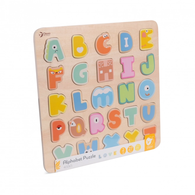 Holzpuzzle Montessori Alphabet Lernen Classic World