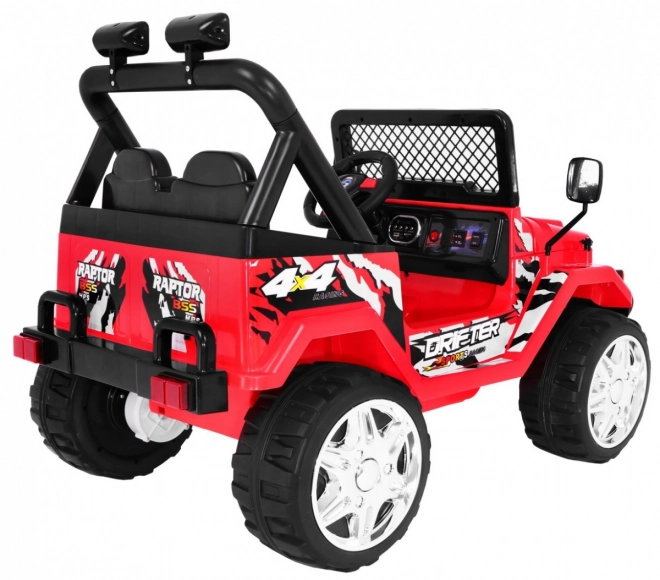 GELÄNDE BATTERIEFACH RAPTOR DRIFTER FÜR KINDER ROT + FERNBEDIENUNG + LANGSAMER START + EVA + GERÄUSCHE LICHTER