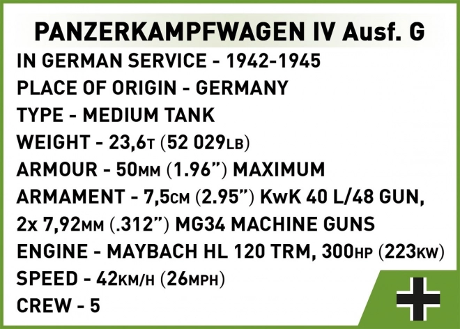 Panzerkampfwagen IV Ausf. G Baustein Set