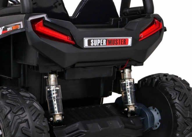 Buggy UTV Offroader für Kinder Rot + Fernbedienung + Gepäckträger + langsamer Start + EVA + MP3 LED