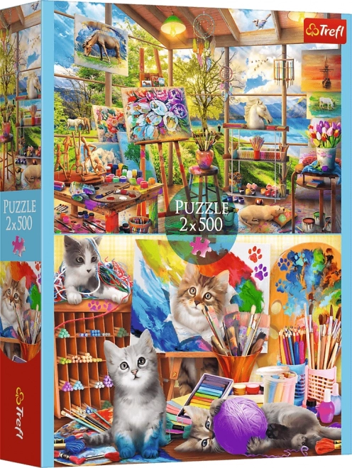 Trefl Puzzle Kunst des Malens 2x500 Teile