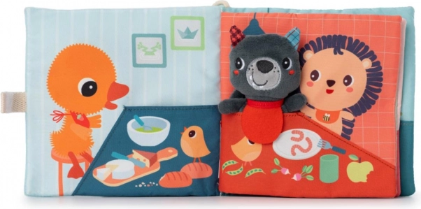 Bunte Illustrationen und taktile Elemente