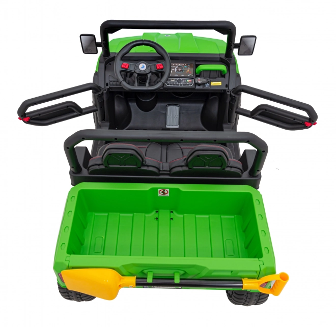 Auto Pick-Up Speed 900 pro Kinder Grün + 4x4 Antrieb + bewegliche Pumpe + Kofferraum + Fernsteuerung + Schaufel + LED Audio