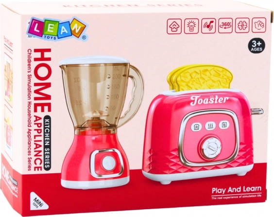 Küchenspielset: Toaster und Mixer mit Effekten, rosa