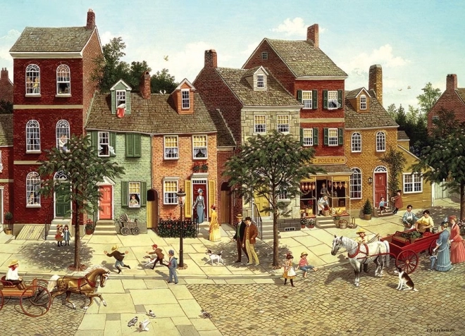Puzzle COBBLE HILL Kurve am Platz 1000 Teile