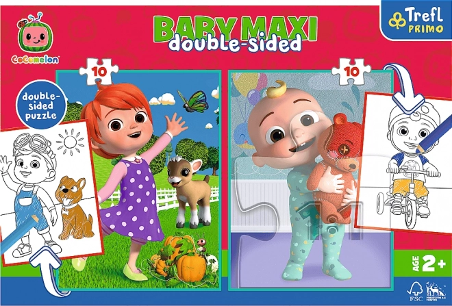 Doppelseitiges Puzzle Cocomelon: Freunde BABY MAXI 2x10 Teile