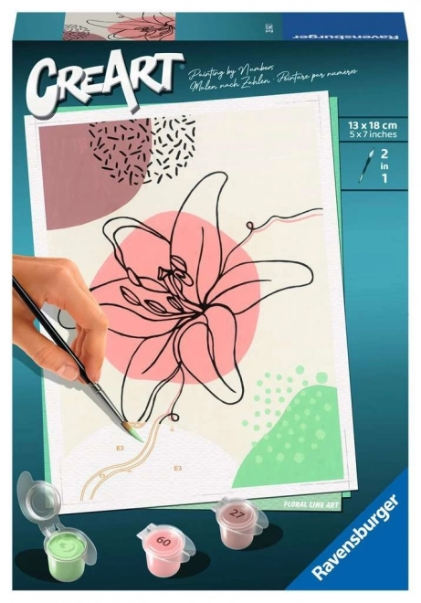 CreArt Blumen Linienkunst Malen nach Zahlen Set