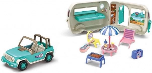 Auto mit Zubehör im Kinderkoffer