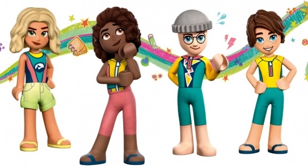 Team aus Minifiguren und viele Zubehörteile