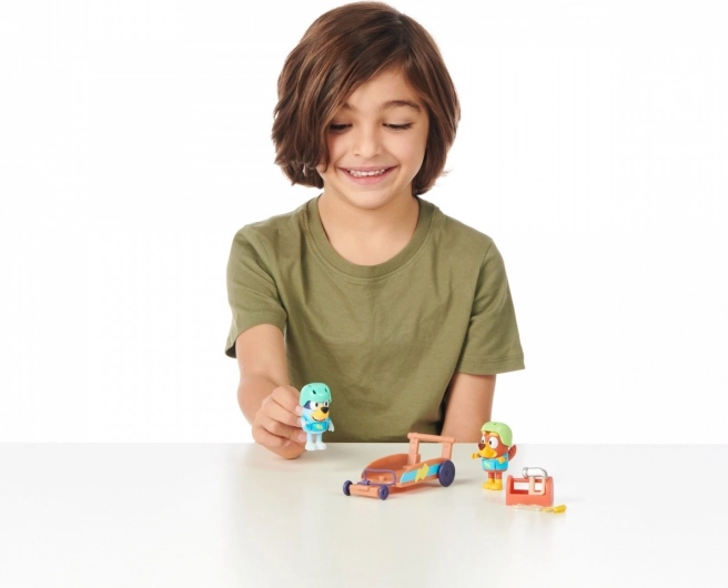 Bluey Gokart Figuren Set mit 2 Hundefiguren
