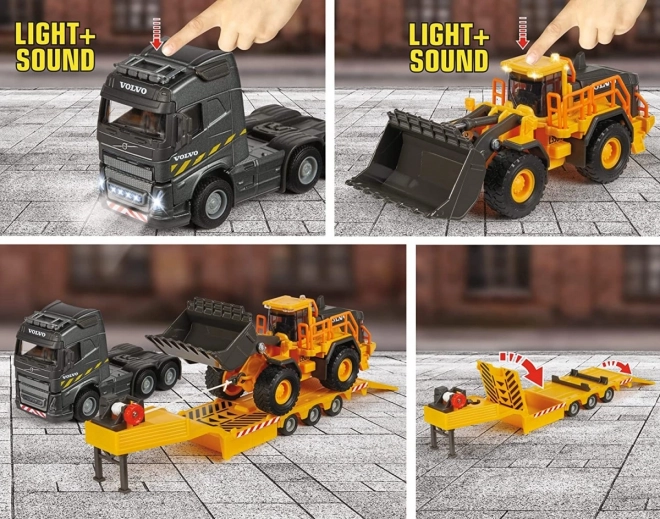 Majorette Bau-Set mit VOLVO LKW und Bagger 35 cm