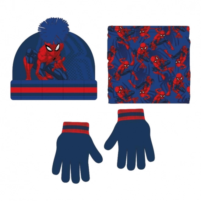 Spiderman Set mit Mütze, Handschuhen und Schal