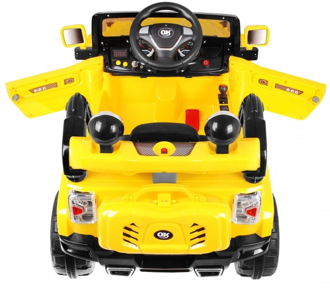 JJ Geländewagen auf Batterie für Kinder Gelb + Fernbedienung + Stauraum + Lichter + Audio