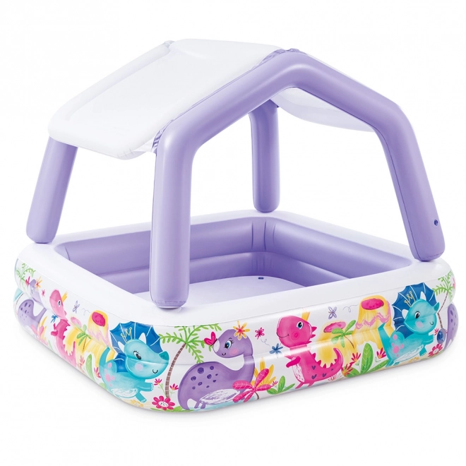 Aufblasbares Kinderplanschbecken mit Baldachin Intex Dino