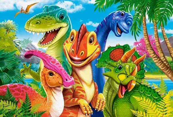 Dinosaurier-Selfie Puzzle für Kinder - 30 Teile