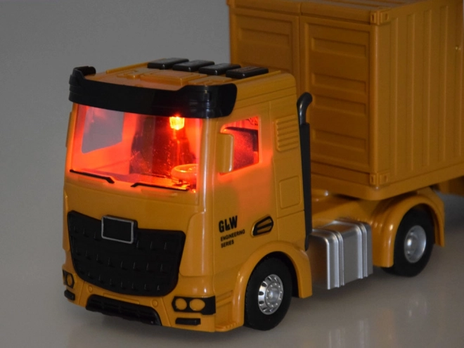 Interaktives Schwerlastwagen-Set mit Kran und Gabelstapler