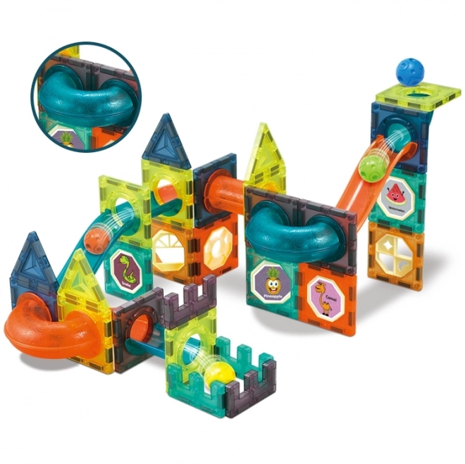 Magnetische leuchtende Murmelbahn-Bausteine 75 Teile