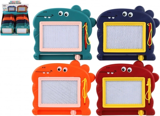 Magnetische Zeichentafel für Kinder in Dinosaurierform, 4 Farben