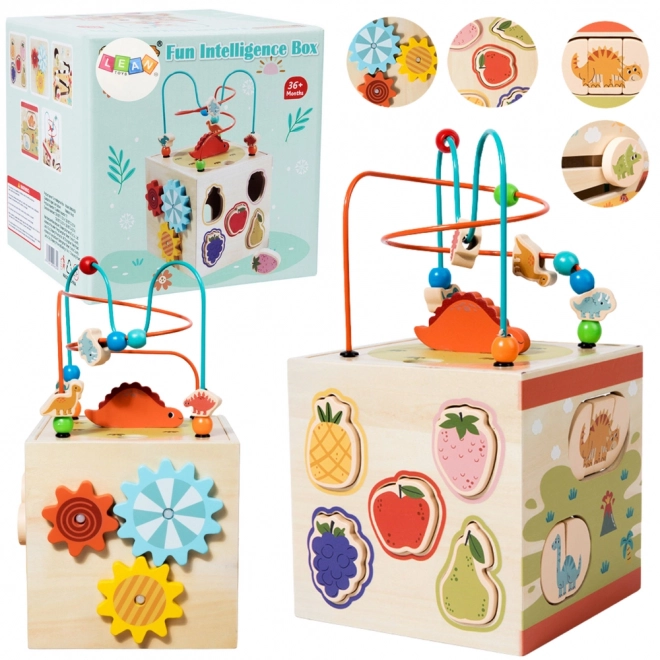 Holz-Sensory-Edukationswürfel mit 5 Spielflächen