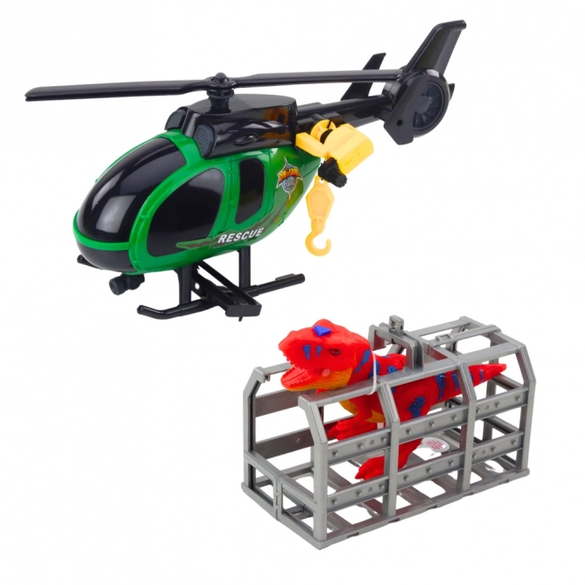 Rettungsset mit LKW, Hubschrauber und Dinosaurier