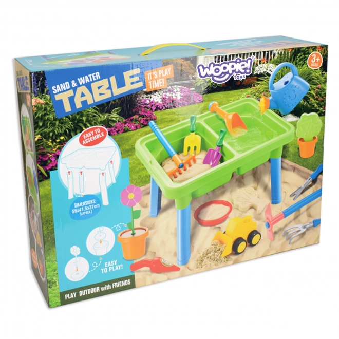 Wasserspieltisch 2-in-1 mit Sandkasten und 13 Zubehörteilen