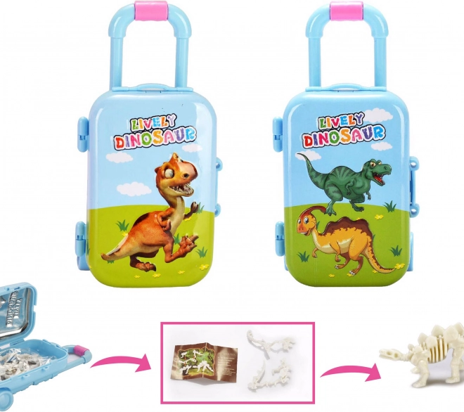 Dinosaurier-Skelett im Koffer