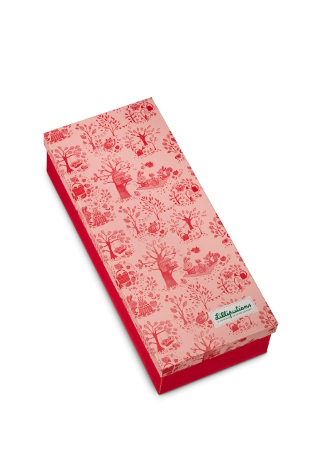 Dekorative Geschenkbox mit Waldmotiv