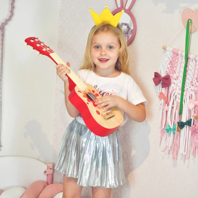 Holzspielzeug Gitarre mit Plektrum