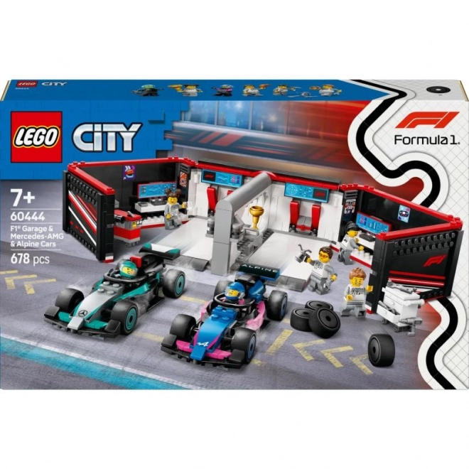 Lego City F1-Garage und Rennboliden Mercedes-AMG und Alpine