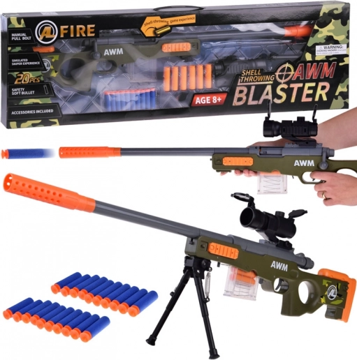 Großes Schaumstoff-Scharfschützengewehr mit Optik und Magazin