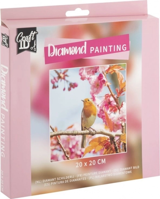 Grafix diamantmalerei kleiner vogel 20x20cm