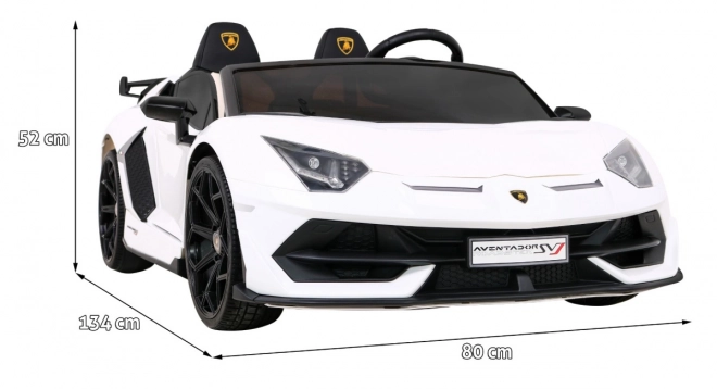 Lamborghini SVJ DRIFT pro 2 Kinder Weiß + Drift-Funktion + Fernbedienung + MP3 LED + langsamer Start