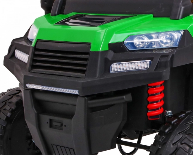 Bauernfahrzeug für 2 Kinder Grün + 4x4 + Fernsteuerung + Kipper + LED Audio