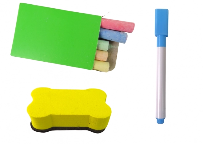 Zweiseitige Holztafel Magnetisch und Kreidetafel mit Zubehör
