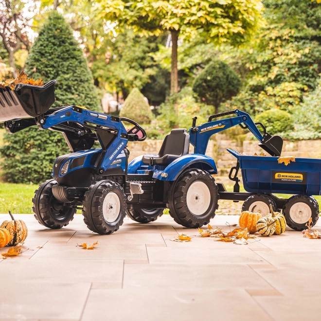 New Holland Traktor mit Anhänger, blau für Kinder ab 3 Jahren