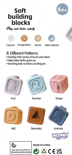 Woopie Baby Lernpyramide & Sensorische Bausteine 2 in 1 Beißring Zahlen