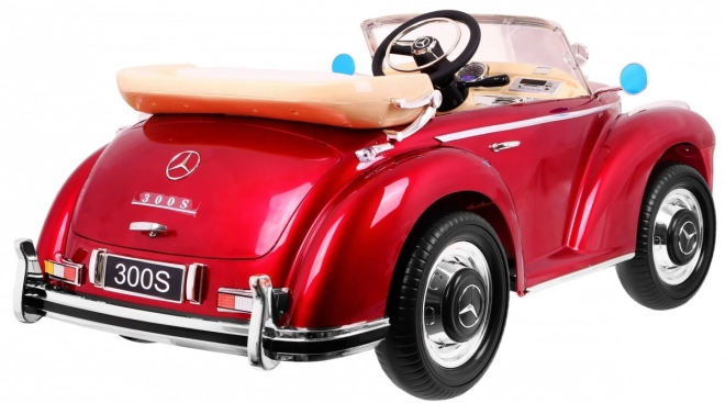 Mercedes Benz 300S Retro für Kinder roter Lack + Fernbedienung + EVA + langsamer Start + LED MP3
