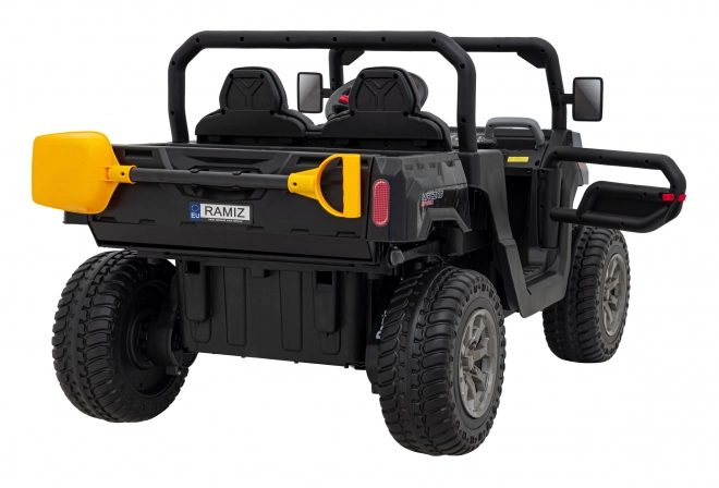 Auto Pick-Up Speed 900 pro Kinder schwarz + Allradantrieb 4x4 + bewegliche Pumpe + Kofferraum + Fernbedienung + Schaufel + LED-Audio
