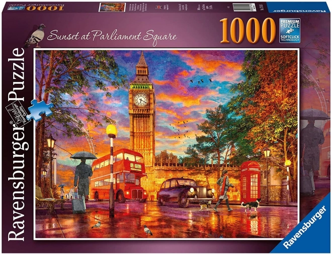 Puzzle Sonnenuntergang über dem Parlamentsplatz London 1000 Teile