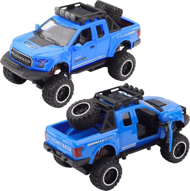 Geländewagen Raptor mit öffnenden Türen, Antrieb, Lichtern und Geräuschen