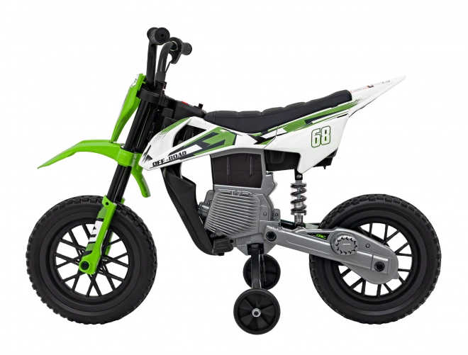 Grünes Kinder-Motorrad mit Batterie, Audiopanel und EVA-Rädern