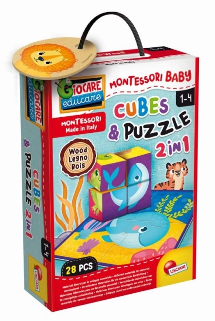 Montessori Holzbauklötze und Puzzle