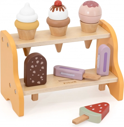 Zweistöckiger Holzständer für übersichtliche Präsentation