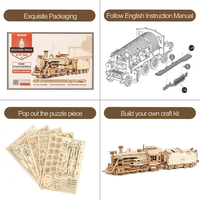 Robotime Rokr 3D Holzpuzzle Prime Steam Express