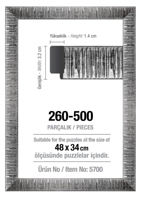 Bilderrahmen für ART Puzzle 48x34cm, Silber