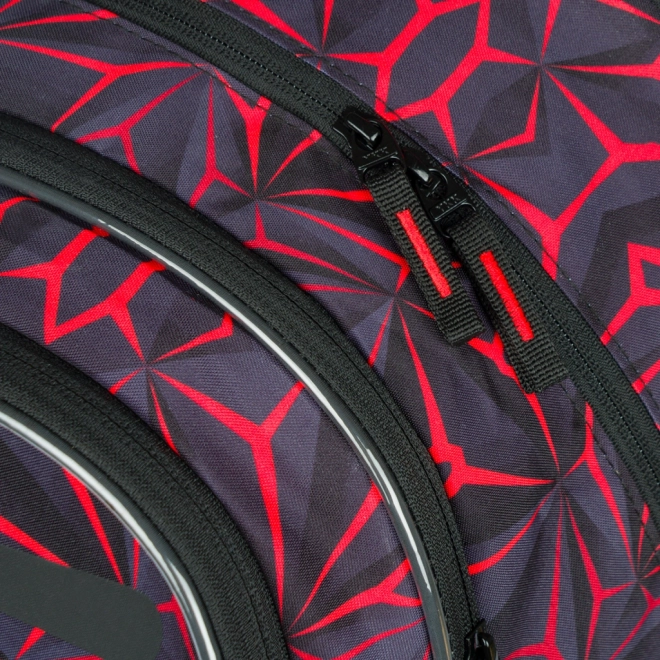 Schulrucksack Core Red Polygon