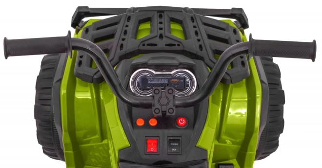Kinder-Batterie-Quad grün + EVA-Räder + MP3-Radio + LED + langsamer Start